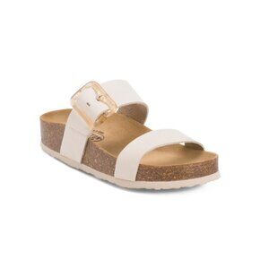PLAKTON Ivory Made In Spain Suede Rock Flex Comfort Footbed Sandals